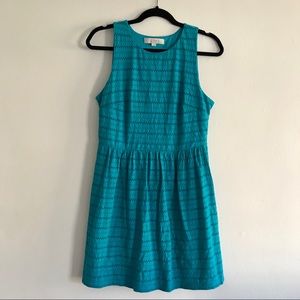 Teal Eyelet Cotton Dress by Loft Size Small